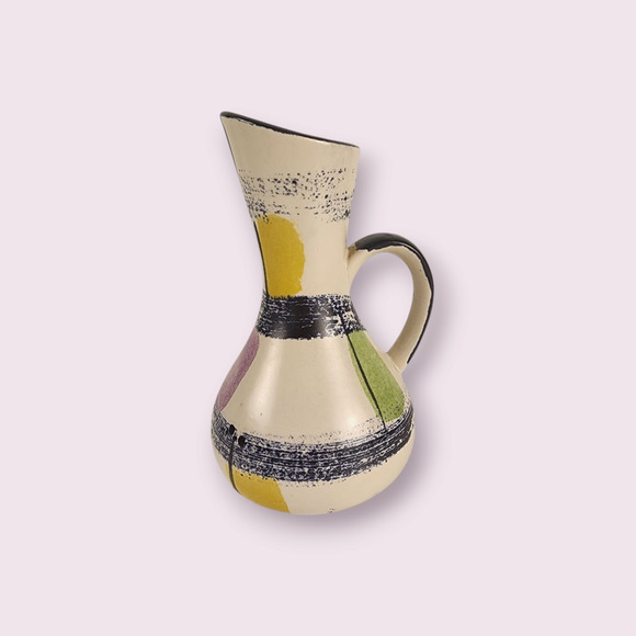 MCM West Germany Pitcher/Jug/Vase Multicolor Hand-Painted - Picture 3 of 6